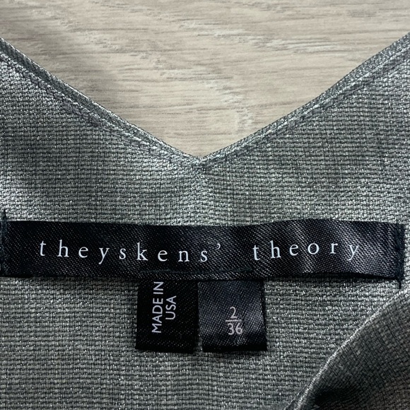 Theyskens' Theory Silk A-Line Mini Silver Metallic Dress - Picture 10 of 15